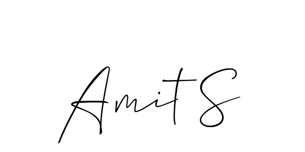 The best way (Allison_Script) to make a short signature is to pick only two or three words in your name. The name Amit S include a total of six letters. For converting this name. Amit S signature style 2 images and pictures png