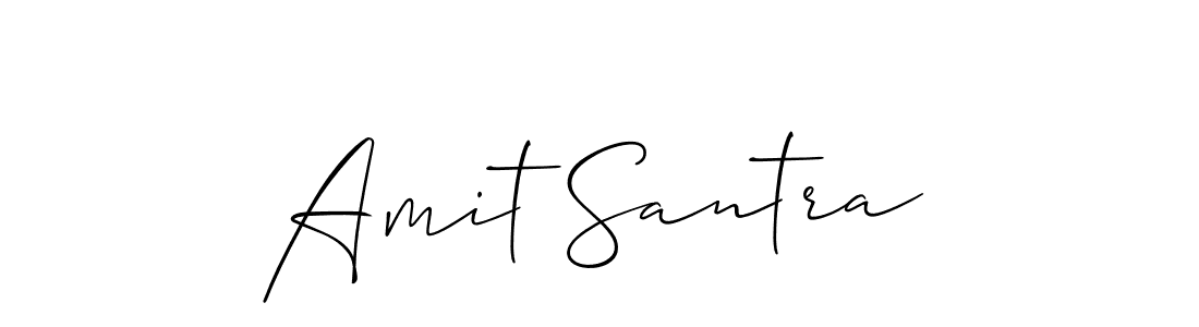 The best way (Allison_Script) to make a short signature is to pick only two or three words in your name. The name Amit Santra include a total of six letters. For converting this name. Amit Santra signature style 2 images and pictures png