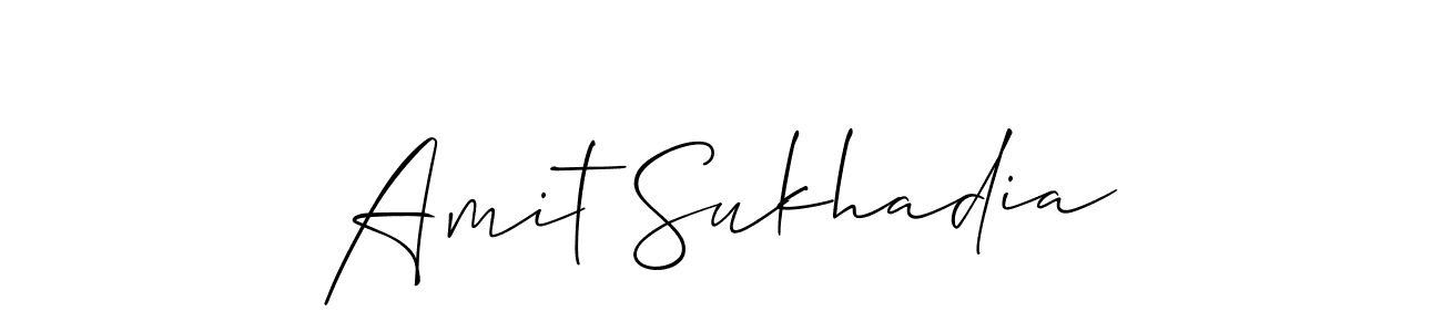 The best way (Allison_Script) to make a short signature is to pick only two or three words in your name. The name Amit Sukhadia include a total of six letters. For converting this name. Amit Sukhadia signature style 2 images and pictures png