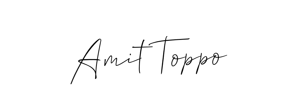 if you are searching for the best signature style for your name Amit Toppo. so please give up your signature search. here we have designed multiple signature styles  using Allison_Script. Amit Toppo signature style 2 images and pictures png