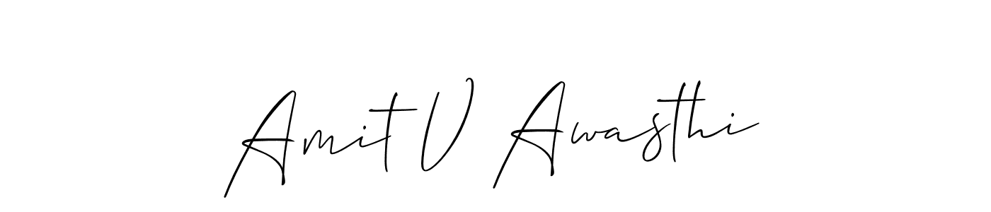 Create a beautiful signature design for name Amit V Awasthi. With this signature (Allison_Script) fonts, you can make a handwritten signature for free. Amit V Awasthi signature style 2 images and pictures png
