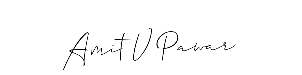 The best way (Allison_Script) to make a short signature is to pick only two or three words in your name. The name Amit V Pawar include a total of six letters. For converting this name. Amit V Pawar signature style 2 images and pictures png