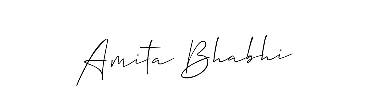 The best way (Allison_Script) to make a short signature is to pick only two or three words in your name. The name Amita Bhabhi include a total of six letters. For converting this name. Amita Bhabhi signature style 2 images and pictures png