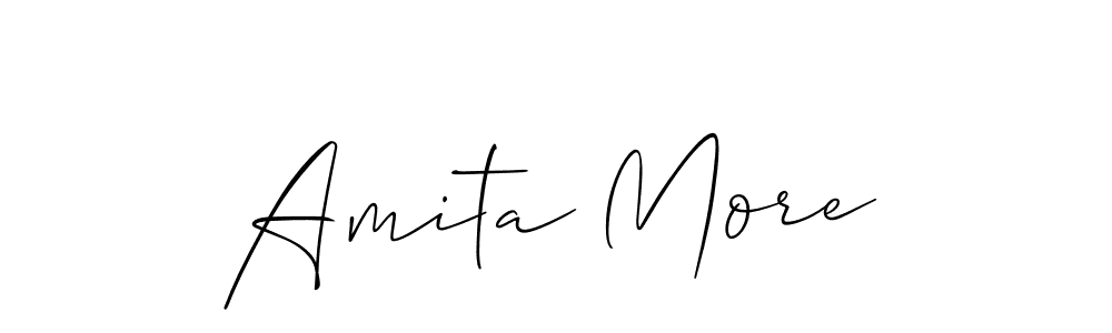 Allison_Script is a professional signature style that is perfect for those who want to add a touch of class to their signature. It is also a great choice for those who want to make their signature more unique. Get Amita More name to fancy signature for free. Amita More signature style 2 images and pictures png