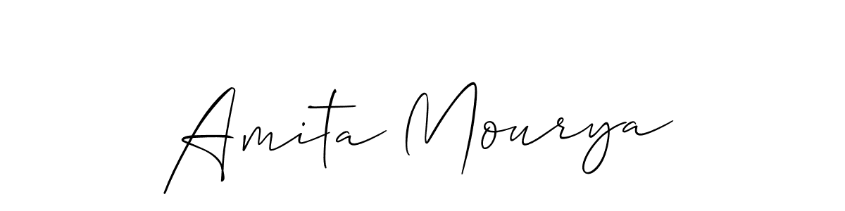 You should practise on your own different ways (Allison_Script) to write your name (Amita Mourya) in signature. don't let someone else do it for you. Amita Mourya signature style 2 images and pictures png