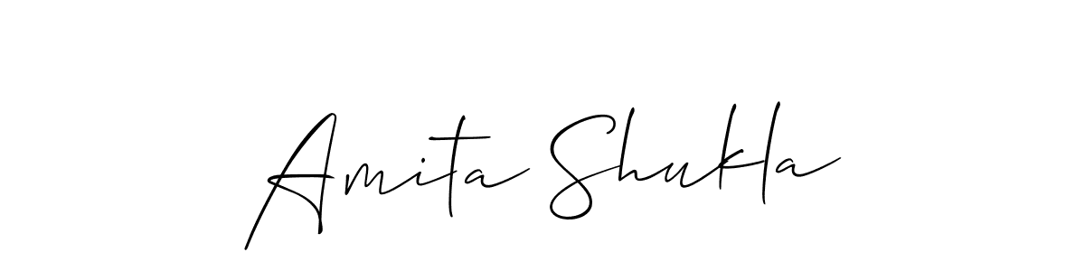 Create a beautiful signature design for name Amita Shukla. With this signature (Allison_Script) fonts, you can make a handwritten signature for free. Amita Shukla signature style 2 images and pictures png