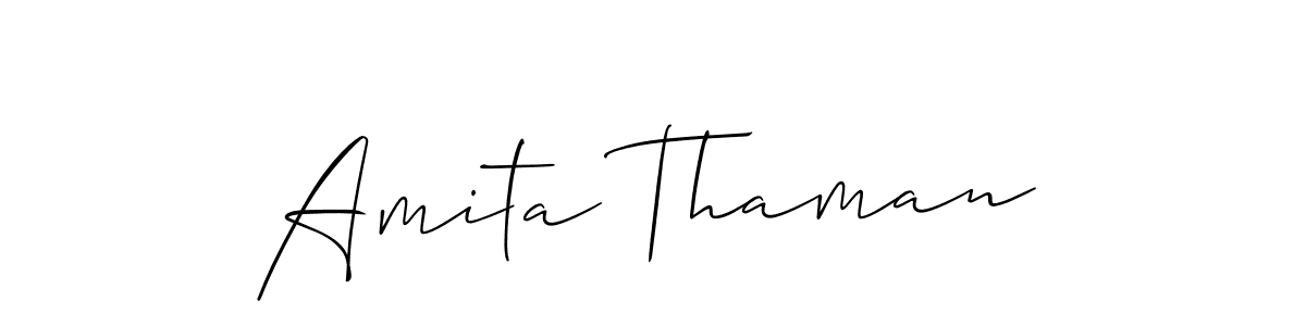 How to make Amita Thaman name signature. Use Allison_Script style for creating short signs online. This is the latest handwritten sign. Amita Thaman signature style 2 images and pictures png