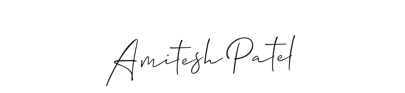 The best way (Allison_Script) to make a short signature is to pick only two or three words in your name. The name Amitesh Patel include a total of six letters. For converting this name. Amitesh Patel signature style 2 images and pictures png