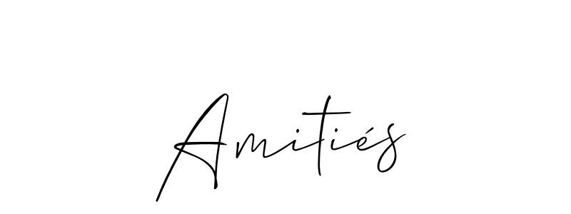 It looks lik you need a new signature style for name Amitiés. Design unique handwritten (Allison_Script) signature with our free signature maker in just a few clicks. Amitiés signature style 2 images and pictures png