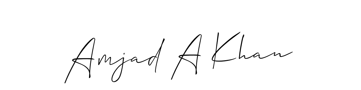 Use a signature maker to create a handwritten signature online. With this signature software, you can design (Allison_Script) your own signature for name Amjad A Khan. Amjad A Khan signature style 2 images and pictures png