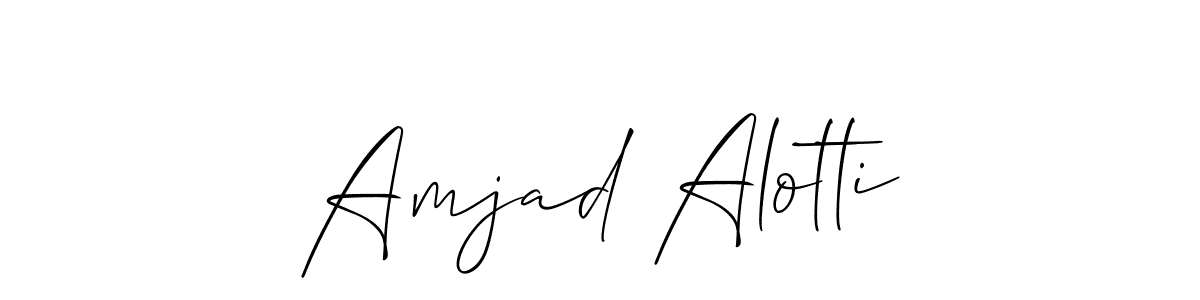 Allison_Script is a professional signature style that is perfect for those who want to add a touch of class to their signature. It is also a great choice for those who want to make their signature more unique. Get Amjad Alotti name to fancy signature for free. Amjad Alotti signature style 2 images and pictures png