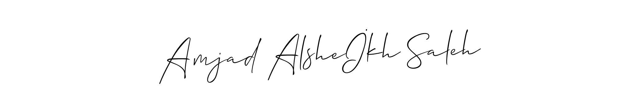 Allison_Script is a professional signature style that is perfect for those who want to add a touch of class to their signature. It is also a great choice for those who want to make their signature more unique. Get Amjad Alsheİkh Saleh name to fancy signature for free. Amjad Alsheİkh Saleh signature style 2 images and pictures png