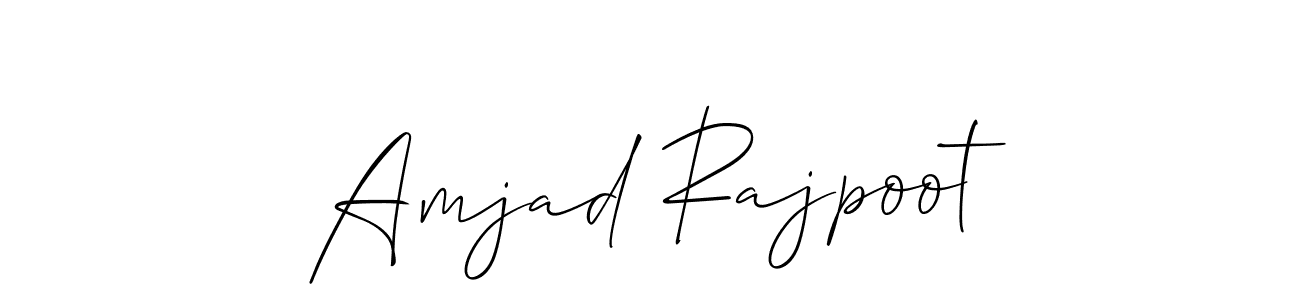 The best way (Allison_Script) to make a short signature is to pick only two or three words in your name. The name Amjad Rajpoot include a total of six letters. For converting this name. Amjad Rajpoot signature style 2 images and pictures png