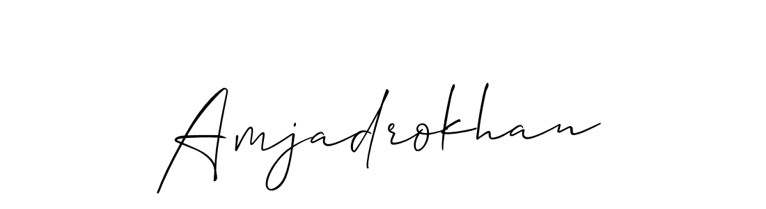 Also You can easily find your signature by using the search form. We will create Amjadrokhan name handwritten signature images for you free of cost using Allison_Script sign style. Amjadrokhan signature style 2 images and pictures png