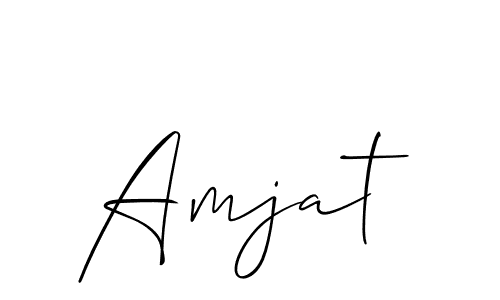 if you are searching for the best signature style for your name Amjat. so please give up your signature search. here we have designed multiple signature styles  using Allison_Script. Amjat signature style 2 images and pictures png