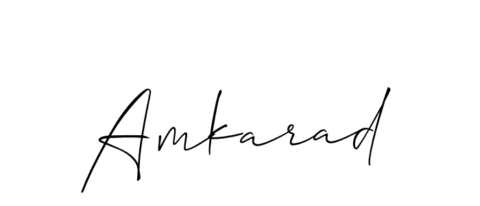 The best way (Allison_Script) to make a short signature is to pick only two or three words in your name. The name Amkarad include a total of six letters. For converting this name. Amkarad signature style 2 images and pictures png