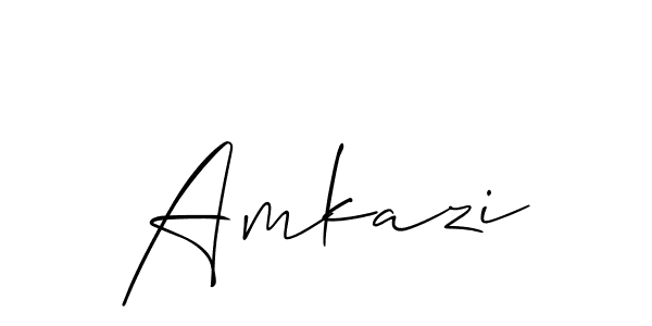 The best way (Allison_Script) to make a short signature is to pick only two or three words in your name. The name Amkazi include a total of six letters. For converting this name. Amkazi signature style 2 images and pictures png