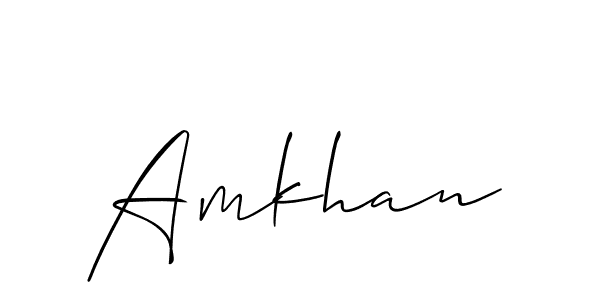 Create a beautiful signature design for name Amkhan. With this signature (Allison_Script) fonts, you can make a handwritten signature for free. Amkhan signature style 2 images and pictures png