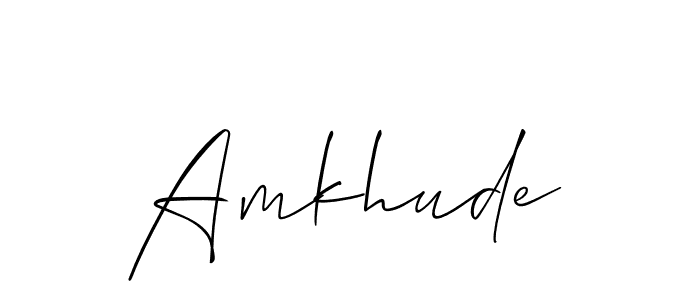 Allison_Script is a professional signature style that is perfect for those who want to add a touch of class to their signature. It is also a great choice for those who want to make their signature more unique. Get Amkhude name to fancy signature for free. Amkhude signature style 2 images and pictures png