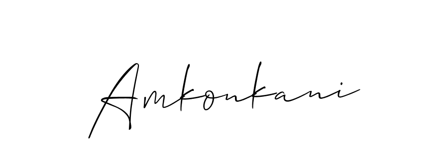 The best way (Allison_Script) to make a short signature is to pick only two or three words in your name. The name Amkonkani include a total of six letters. For converting this name. Amkonkani signature style 2 images and pictures png