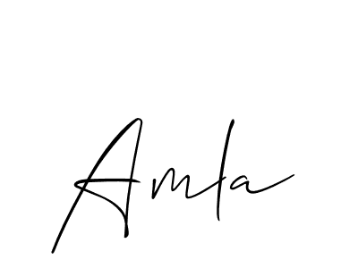 Design your own signature with our free online signature maker. With this signature software, you can create a handwritten (Allison_Script) signature for name Amla. Amla signature style 2 images and pictures png