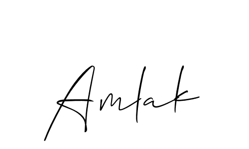 Design your own signature with our free online signature maker. With this signature software, you can create a handwritten (Allison_Script) signature for name Amlak. Amlak signature style 2 images and pictures png