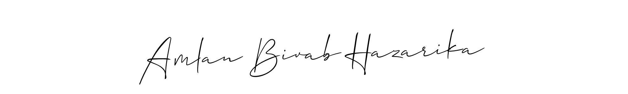 How to make Amlan Bivab Hazarika signature? Allison_Script is a professional autograph style. Create handwritten signature for Amlan Bivab Hazarika name. Amlan Bivab Hazarika signature style 2 images and pictures png