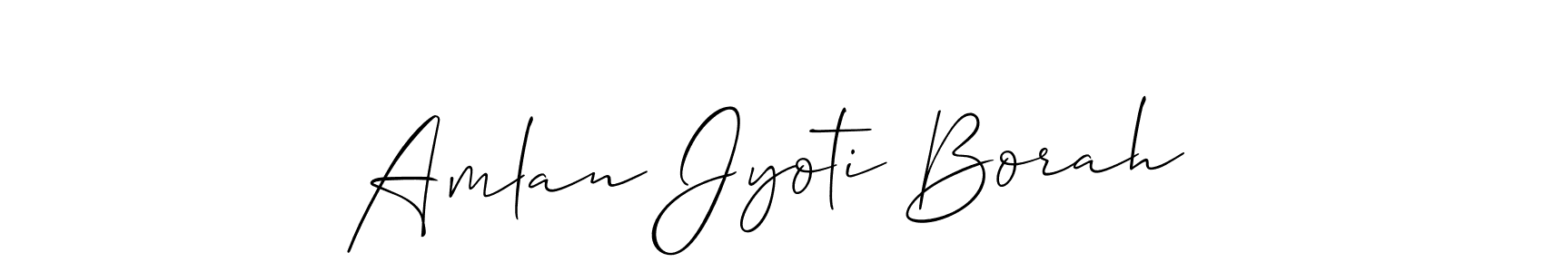 You should practise on your own different ways (Allison_Script) to write your name (Amlan Jyoti Borah) in signature. don't let someone else do it for you. Amlan Jyoti Borah signature style 2 images and pictures png