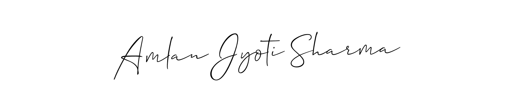Also You can easily find your signature by using the search form. We will create Amlan Jyoti Sharma name handwritten signature images for you free of cost using Allison_Script sign style. Amlan Jyoti Sharma signature style 2 images and pictures png