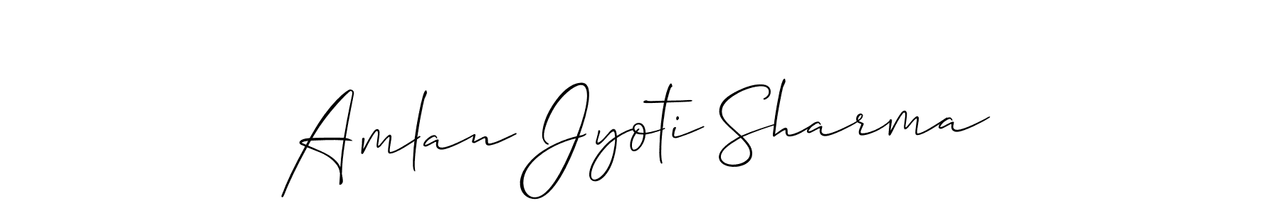 How to Draw Amlan Jyoti Sharma signature style? Allison_Script is a latest design signature styles for name Amlan Jyoti Sharma. Amlan Jyoti Sharma signature style 2 images and pictures png