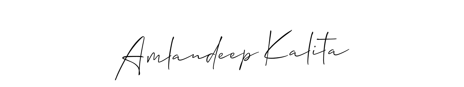 It looks lik you need a new signature style for name Amlandeep Kalita. Design unique handwritten (Allison_Script) signature with our free signature maker in just a few clicks. Amlandeep Kalita signature style 2 images and pictures png