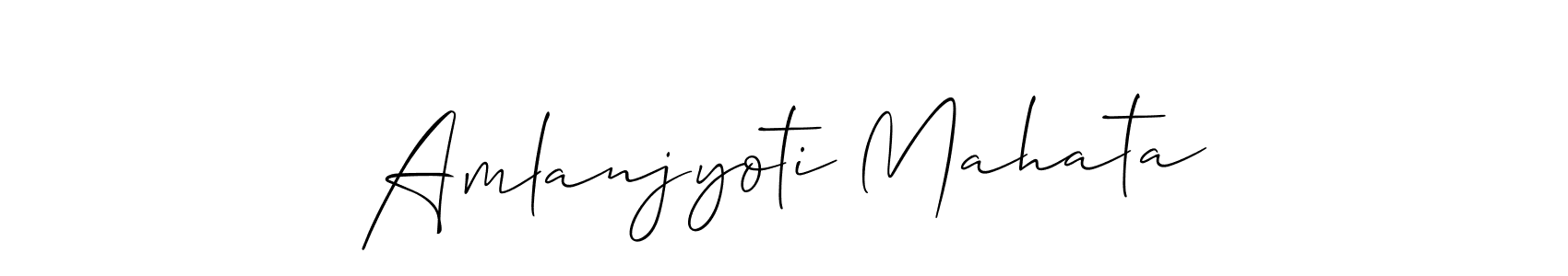 Use a signature maker to create a handwritten signature online. With this signature software, you can design (Allison_Script) your own signature for name Amlanjyoti Mahata. Amlanjyoti Mahata signature style 2 images and pictures png