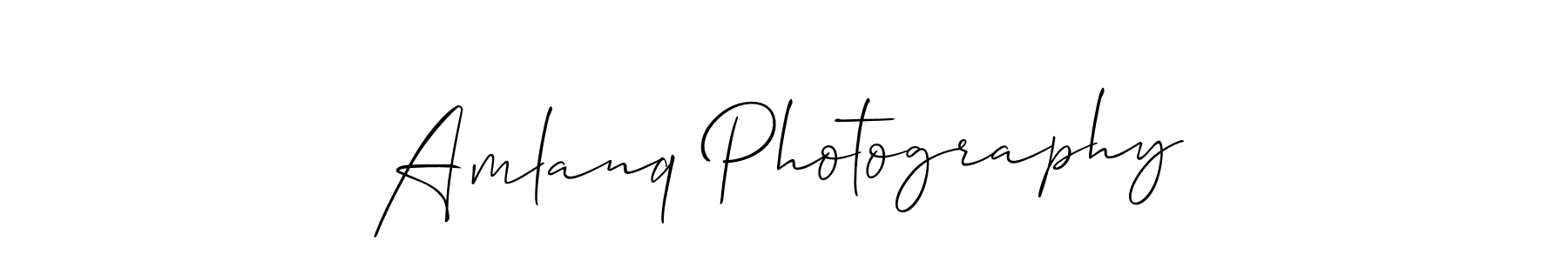 Create a beautiful signature design for name Amlanq Photography. With this signature (Allison_Script) fonts, you can make a handwritten signature for free. Amlanq Photography signature style 2 images and pictures png