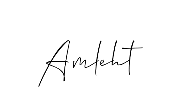 It looks lik you need a new signature style for name Amleht. Design unique handwritten (Allison_Script) signature with our free signature maker in just a few clicks. Amleht signature style 2 images and pictures png