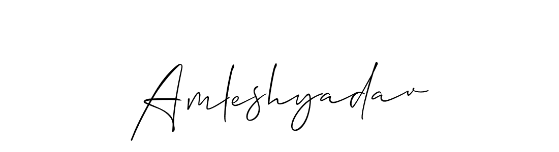 The best way (Allison_Script) to make a short signature is to pick only two or three words in your name. The name Amleshyadav include a total of six letters. For converting this name. Amleshyadav signature style 2 images and pictures png