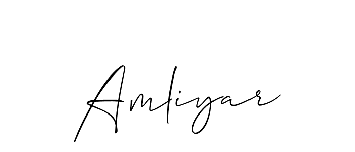 Allison_Script is a professional signature style that is perfect for those who want to add a touch of class to their signature. It is also a great choice for those who want to make their signature more unique. Get Amliyar name to fancy signature for free. Amliyar signature style 2 images and pictures png