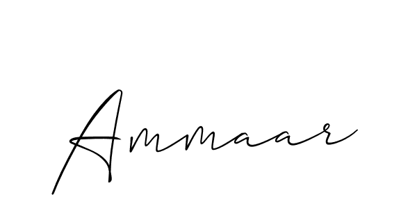 Create a beautiful signature design for name Ammaar. With this signature (Allison_Script) fonts, you can make a handwritten signature for free. Ammaar signature style 2 images and pictures png
