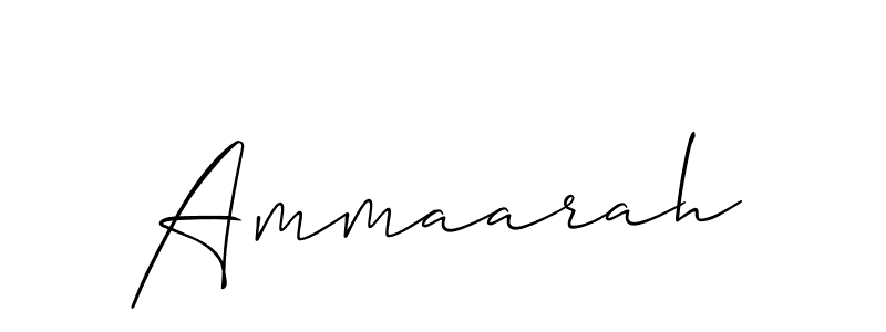 Make a beautiful signature design for name Ammaarah. With this signature (Allison_Script) style, you can create a handwritten signature for free. Ammaarah signature style 2 images and pictures png