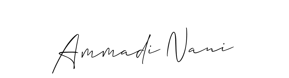 The best way (Allison_Script) to make a short signature is to pick only two or three words in your name. The name Ammadi Nani include a total of six letters. For converting this name. Ammadi Nani signature style 2 images and pictures png