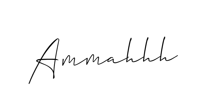 Make a beautiful signature design for name Ammahhh. With this signature (Allison_Script) style, you can create a handwritten signature for free. Ammahhh signature style 2 images and pictures png