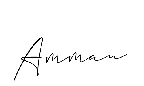 Design your own signature with our free online signature maker. With this signature software, you can create a handwritten (Allison_Script) signature for name Amman. Amman signature style 2 images and pictures png