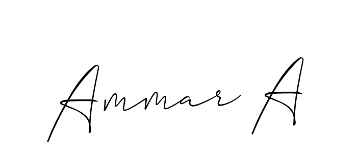 Design your own signature with our free online signature maker. With this signature software, you can create a handwritten (Allison_Script) signature for name Ammar A. Ammar A signature style 2 images and pictures png