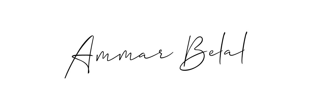 Also we have Ammar Belal name is the best signature style. Create professional handwritten signature collection using Allison_Script autograph style. Ammar Belal signature style 2 images and pictures png