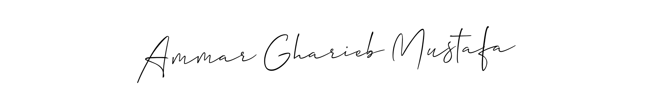 Use a signature maker to create a handwritten signature online. With this signature software, you can design (Allison_Script) your own signature for name Ammar Gharieb Mustafa. Ammar Gharieb Mustafa signature style 2 images and pictures png
