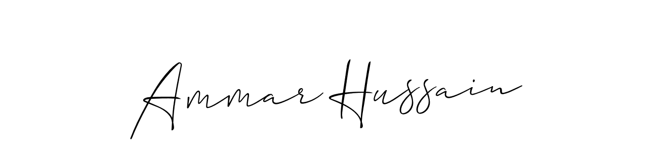 How to make Ammar Hussain name signature. Use Allison_Script style for creating short signs online. This is the latest handwritten sign. Ammar Hussain signature style 2 images and pictures png