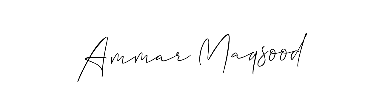 Make a beautiful signature design for name Ammar Maqsood. With this signature (Allison_Script) style, you can create a handwritten signature for free. Ammar Maqsood signature style 2 images and pictures png