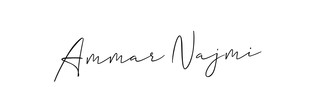 Make a beautiful signature design for name Ammar Najmi. With this signature (Allison_Script) style, you can create a handwritten signature for free. Ammar Najmi signature style 2 images and pictures png