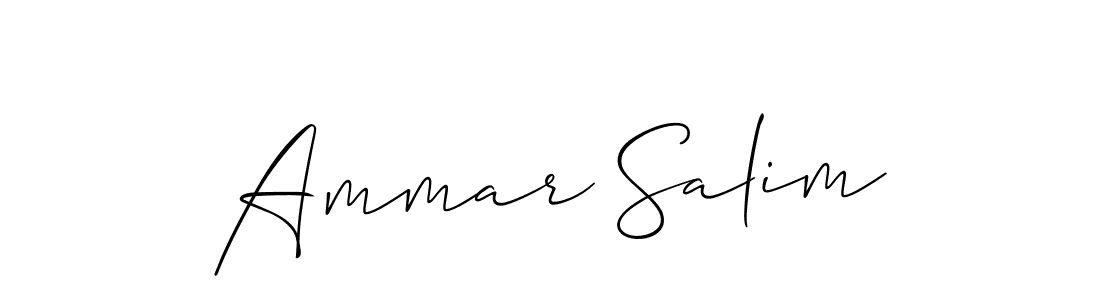 Use a signature maker to create a handwritten signature online. With this signature software, you can design (Allison_Script) your own signature for name Ammar Salim. Ammar Salim signature style 2 images and pictures png