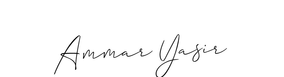Use a signature maker to create a handwritten signature online. With this signature software, you can design (Allison_Script) your own signature for name Ammar Yasir. Ammar Yasir signature style 2 images and pictures png