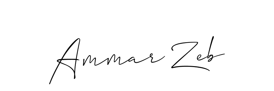 Make a beautiful signature design for name Ammar Zeb. With this signature (Allison_Script) style, you can create a handwritten signature for free. Ammar Zeb signature style 2 images and pictures png